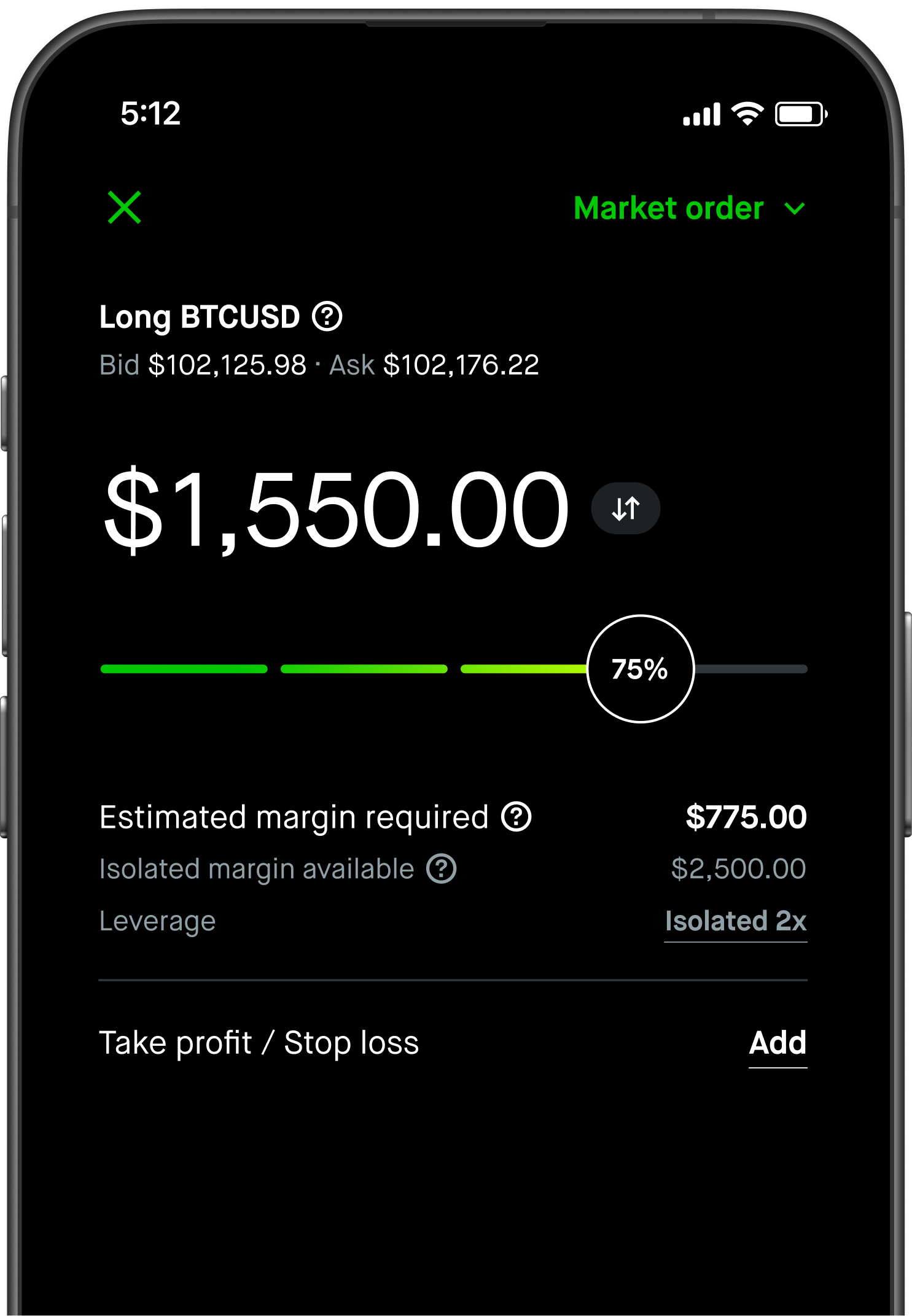 Platform order ticket